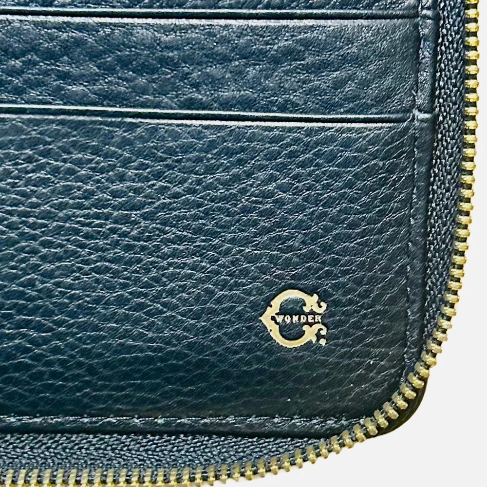 C Wonder Brown Calf Hair Hide with Heart, Zip Wallet - Picture 5 of 10